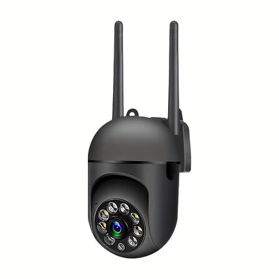 OURLIFE Cámara de Seguridad Exterior con Detección de Humanos/Mascotas, 1080P HD WiFi, Pan-Tilt, Audio Bidireccional, Alertas de Movimiento, Alimentación USB, Visión Nocturna, Inalámbrica IP, para Hogar/Negocio/Oficina, Monitoreo de Mascotas, Diseño de A