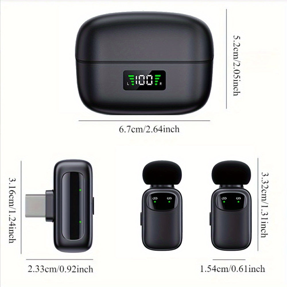 Micrófono inalámbrico SENWUKO con reducción de ruido AI de 3 niveles - Compacto, ligero, distancia de transmisión de 30 metros, conector USB Type-C, batería de litio recargable, ideal para transmisiones en vivo y reuniones, equipo de transmisión en vivo