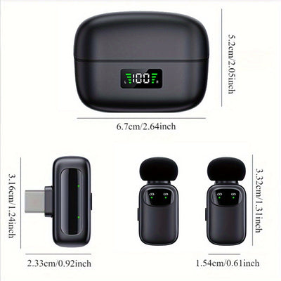 Micrófono inalámbrico SENWUKO con reducción de ruido AI de 3 niveles - Compacto, ligero, distancia de transmisión de 30 metros, conector USB Type-C, batería de litio recargable, ideal para transmisiones en vivo y reuniones, equipo de transmisión en vivo