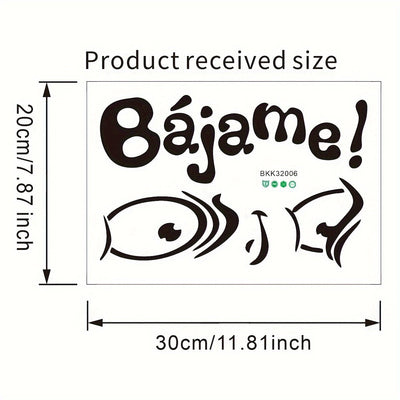 1pc Diversión Cartoon Anime PVC Decal de Tapa de Inodoro - "Bájame" Cita en Español, Acabado Brillante, Adhesivo Reutilizable de Plástico para Decoración de Tanque de Baño