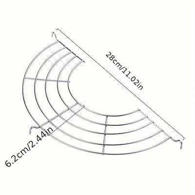 Rejilla Semicircular Versátil de Acero Inoxidable 304 para BBQ, Freír y Cocinar al Vapor - Diseño de Drenaje de Aceite e Isolación