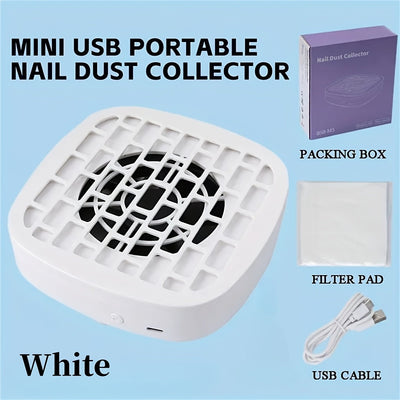 Colector de polvo de uñas, ventilador de vacío compacto para principiantes con fuerte succión, herramienta de pulido de uñas