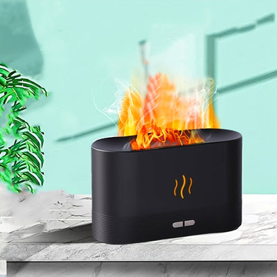 1pc Máquina De Aromaterapia De Llama Simulada, Humidificador De Llama De Escritorio Para El Hogar, Adecuado Para Vaporizar Y Humectar La Cara, Decoración Del Hogar Estética, Decoración De Habitaciones Esencial De Otoño E Invierno