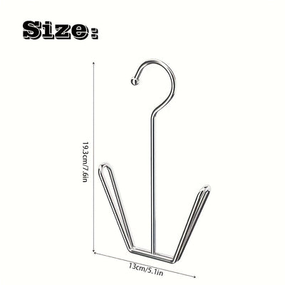 4 piezas de ganchos organizadores para zapatos de metal, soporte de acero inoxidable ahorrador de espacio con gancho, construcción duradera de metal sin acabado, fácil de armar, independiente, con almacenamiento para clóset, accesorio para el hogar y la
