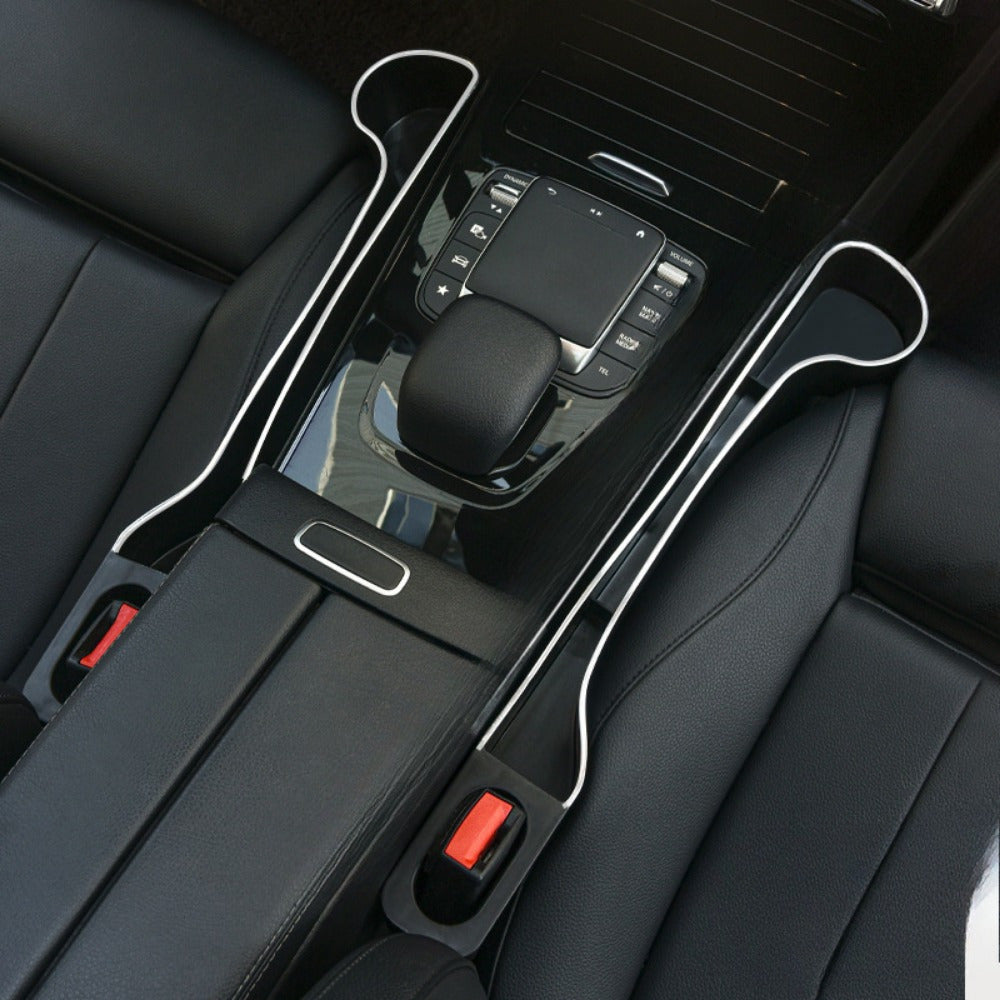 2 Piezas de Organizador Multifuncional para Auto con Portavasos - Solución de Almacenamiento en Plástico Duradero para Asientos Delanteros y Traseros, Ideal para Mantener el Interior del Coche Limpio y Ordenado | Diseño Elegante | Soporte Resistente