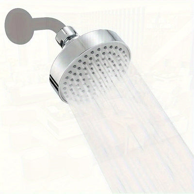1 unidad de cabezal de ducha redondo de lluvia de alta presión de 9.91 cm - Plástico duradero, fácil instalación, diseño ahorrador de agua, suave para el cabello y la piel, ideal para uso en baños domésticos, accesorios de baño, cortina de ducha, cabezal
