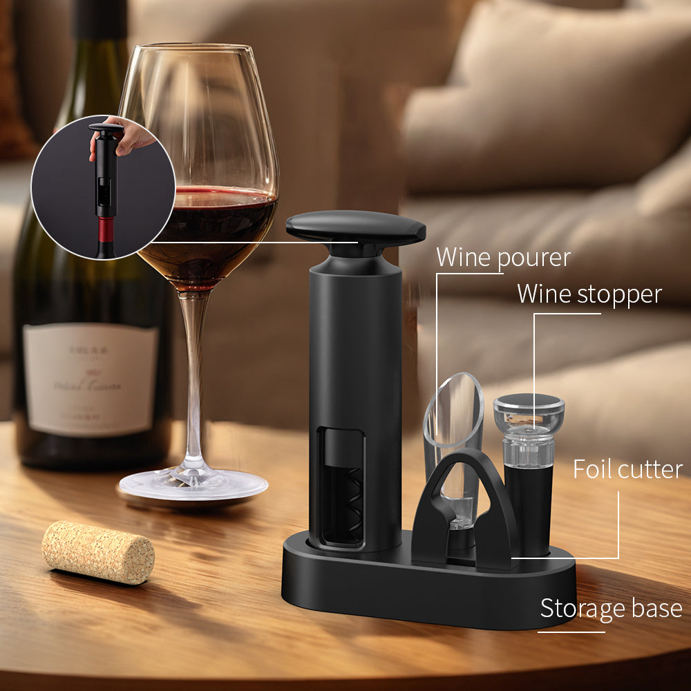 Juego de Abrebotellas con Bomba Autoextraíble y Cortador de Papel para Fiestas, Accesorios de Cocina para Amantes del Vino