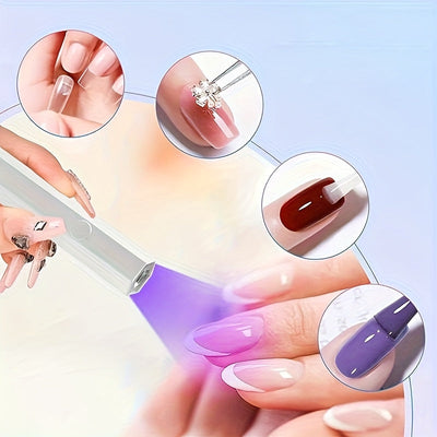 Lámpara de uñas portátil FEIYBA - Recargable por USB, activación de luz con un solo clic, diseño compacto para esmalte de uñas de secado rápido, fuente de luz segura, ideal para manicuras y pedicuras, lámpara de uñas para uñas, herramienta de manicura, h