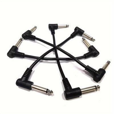 Cable de conexión para guitarra LUTREE de 6.35 pulgadas con conectores TS de 1/4", ideal para efectos de audio y pedales de guitarra, diseño redondo, construcción duradera