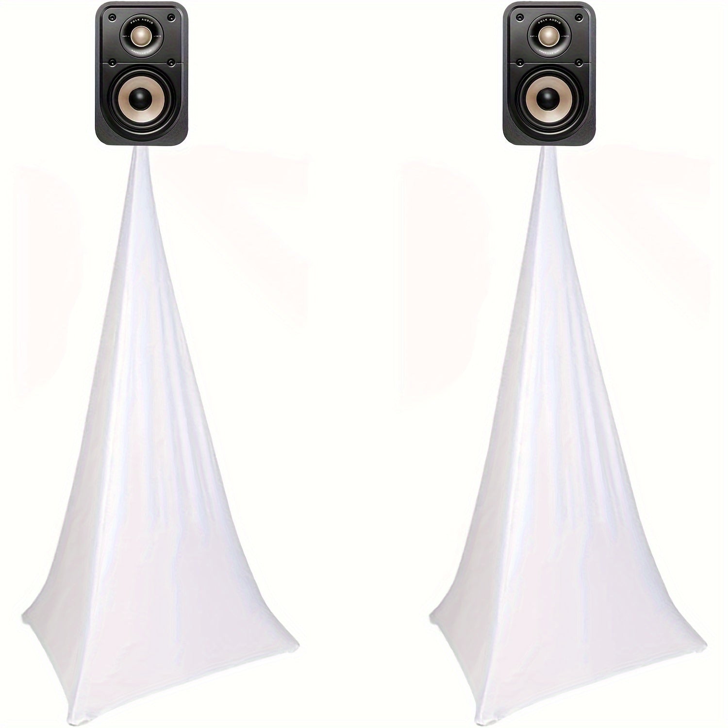 Fundas para altavoces, falda trípode con bolsa de viaje, funda para altavoz DJ, falda elástica de poliéster 360 grados, ideal para presentaciones en escenarios, bodas y eventos