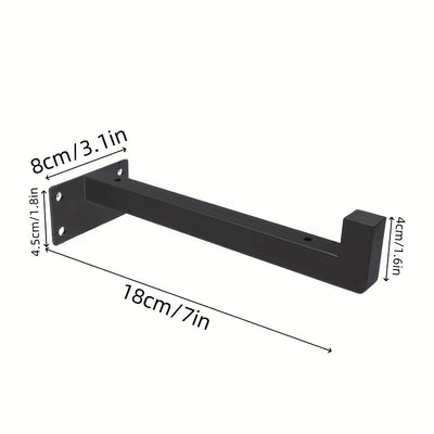 1 estante de arte de hierro montado en la pared, marco de acero inoxidable negro mate, resistente a la oxidación, se adapta a diferentes estilos de decoración | Ahorro de espacio, ideal para apartamentos pequeños, cocina, baño, práctico y decorativo!
