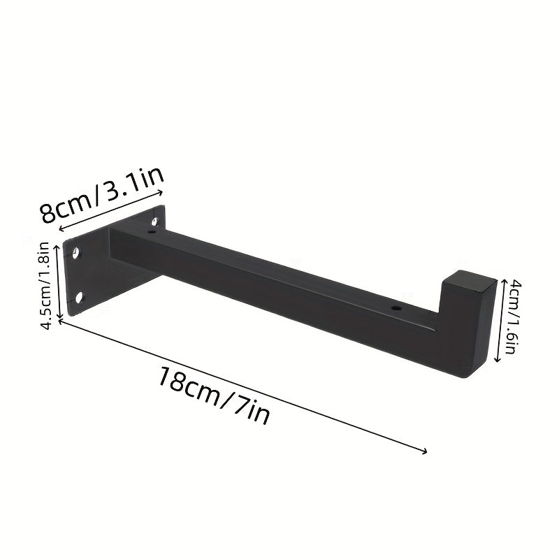 1 estante de arte de hierro montado en la pared, marco de acero inoxidable negro mate, resistente a la oxidación, se adapta a diferentes estilos de decoración | Ahorro de espacio, ideal para apartamentos pequeños, cocina, baño, práctico y decorativo!