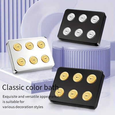 Rociador de Lluvia Deluxe de Alto Flujo, Montaje en Pared, Alta Tensión, Sin Necesidad de Energía, Diseño Clásico Cuadrado, Múltiples Opciones de Ducha, Experiencia Cómoda en el Baño, Accesorios para Ducha | Moderno Rociador | Superficie Suave, Accesorio