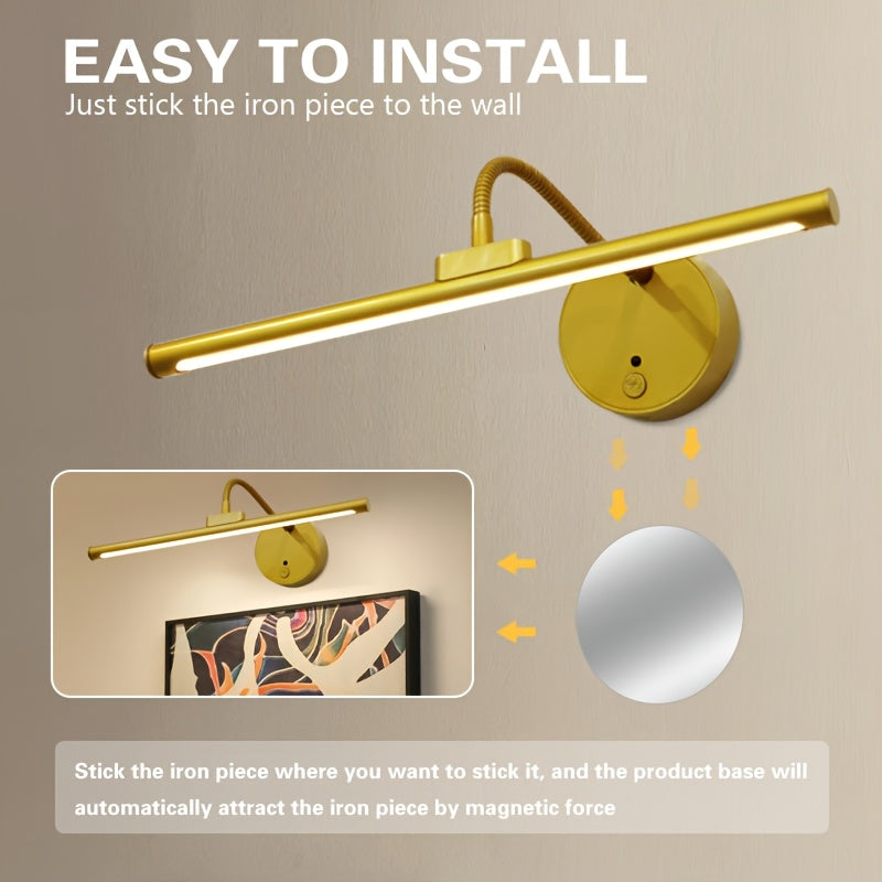1 lámpara de arte pintura, lámpara de arte regulable con control remoto, 3 temperaturas de color, temporizador, incluye cable USB, iluminación de galería montada en la pared metálica moderna
