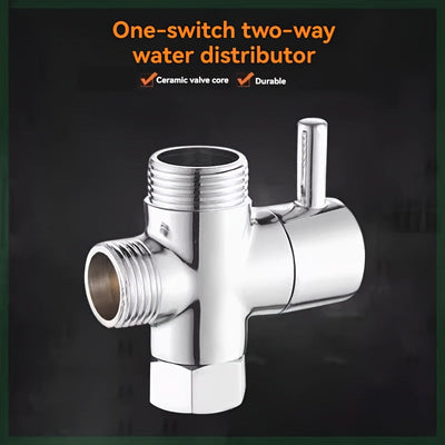 Válvula de ángulo de tres vías con una entrada y dos salidas, válvula de salida doble para el hogar con interruptor, distribuidor de ducha, válvula distribuidora de cabezal de ducha, diámetro de 20 mm, 3 vías, sistema de ducha universal de reemplazo, ada