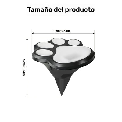 4 unidades de luces de huellas de pata solar para jardines, luces de jardín solar, luces de camino para exteriores para gatos y perros, luces LED de calle blanco cálido/blanco frío, adecuadas para patios, jardines, caminos y jardines, también ideales par