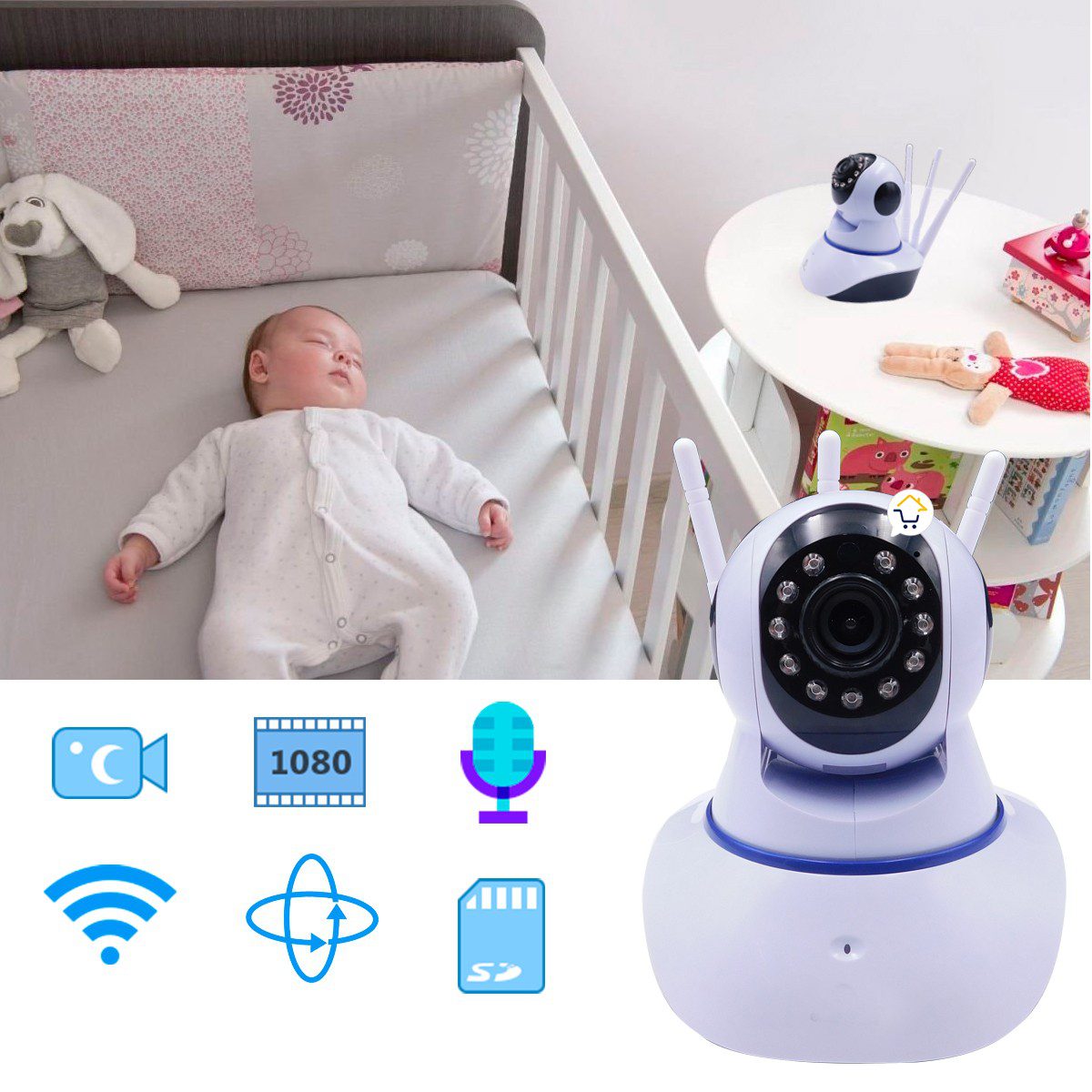 Cámara De Seguridad Wifi Inalámbrica Cuarto  OMC5S