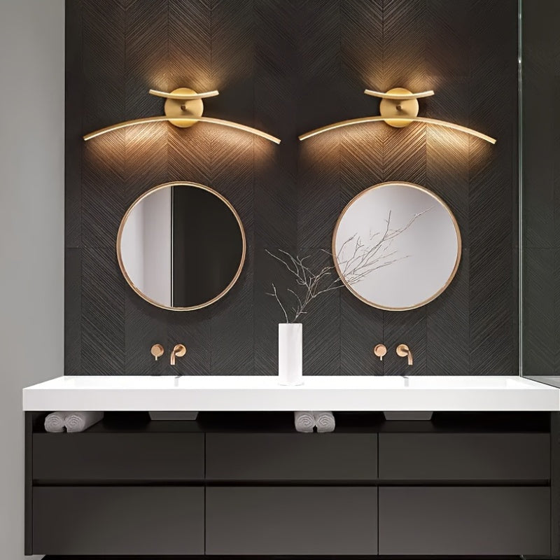 Luz de tocador LED moderna para espejo de baño - Sconce semi-engastado minimalista con sombra de acrílico, cableado, hardware de instalación incluido, ideal para sala de estar, dormitorio, pasillo, hotel, oficina - Iluminación de grado comercial, luz de