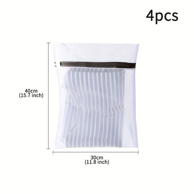 4 piezas de bolsas de malla para ropa con cremalleras, bolsas de almacenamiento para viajes, especialmente diseñadas para lavadoras, bolsas de lavandería para ropa exquisitas y resistentes a la deformación para camisas, sujetadores, calcetines, ropa inte