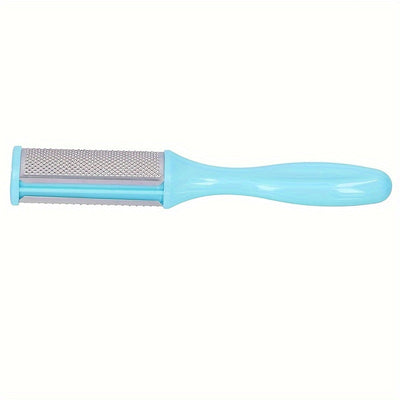 1pc Herramienta de Pedicura de Acero Inoxidable - Raspador Exfoliante para Pies y Manos con Mango Ergonómico Azul Claro, Removedor Manual Beige Claro, Sin Batería Necesaria, Esencial Duradero para Hogar y Viaje, Diseño Elegante, Construcción Robusta, Cui