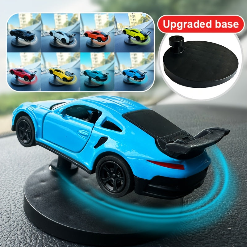 Adorno creativo para tablero de coche, carcasa metálica, estilo deportivo en 8 colores, gira con el vehículo, adhesivo nano que no deja rastros al retirar, chasis estable y resistente a caídas