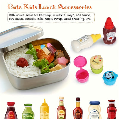 Juego de Bento de 38 Piezas con Botella Mini, Tenedores Estilo Animal Creativos y Tenedores para Postres – Ideal para Cocina Familiar, Picnics, Camping y Fiestas – Incluye Utensilios y Accesorios
