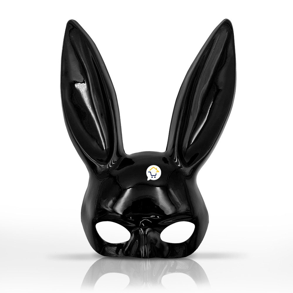 Mascara Conejo Negro Mujer Sexy Media Cara Halloween Accesorio Disfraz PG395N