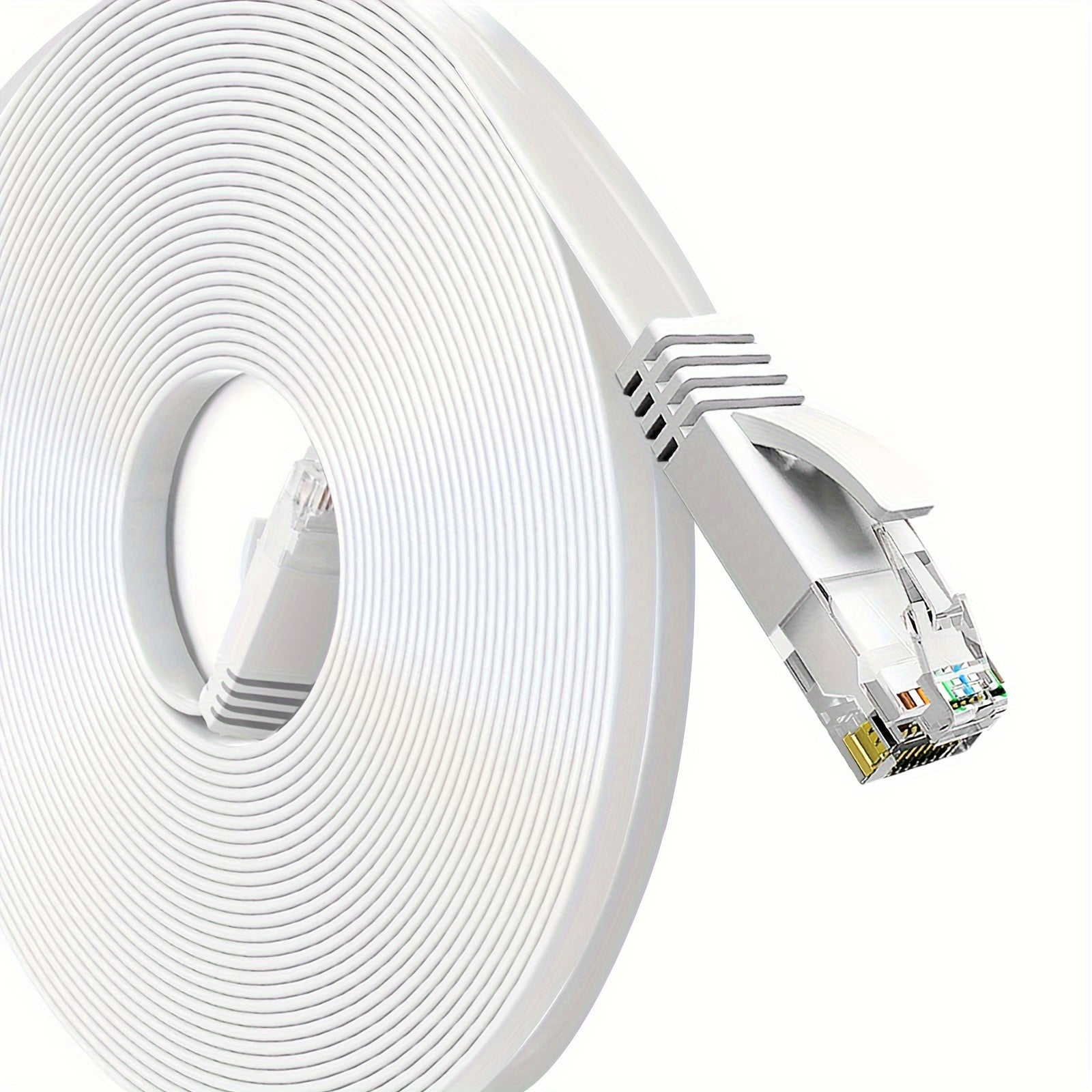 Cable de Ethernet Cat6 de 1.6 pies/3.3 pies/5 pies/6.6 pies/10 pies/16 pies/33 pies/50 pies/65 pies/82 pies/100 pies, cables de internet largos de alta velocidad de diseño plano 1Gbps para 250Mhz/s UTP para consola, PS3, PS4, PS5, Switch, enrutador, móde