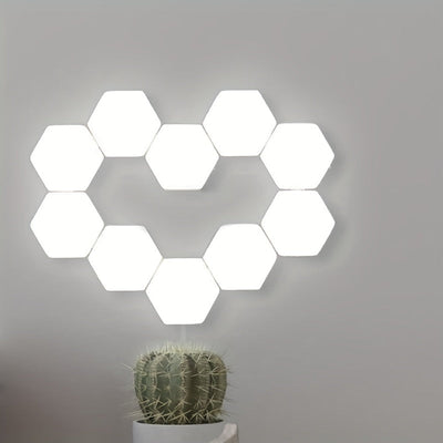 Juego de 6 luces nocturnas LED hexagonales controladas por tacto, iluminación decorativa blanca innovadora para uso interior y exterior