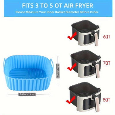 1 pieza de papel de silicona cuadrado reutilizable para freidor de aire, 20.32cm, para ollas de 4-7 QT, antiadherente, resistente al calor, perfecto para horno, microondas y accesorios de freidor de aire.