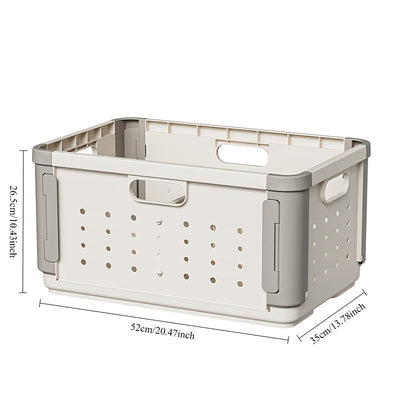Cesta de Almacenamiento Grande y Plegable para Ropa y Juguetes - Plástico Blanco, Organizador Espacioso para Snacks y Juguetería de Niños