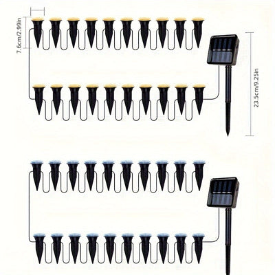 15 luces solares planas para exteriores, decoración de jardín