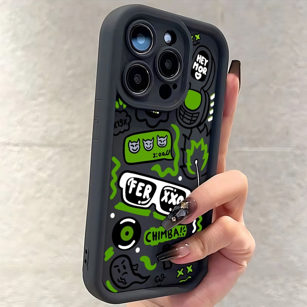 Estuche de teléfono Ferxxo Graffiti de calle diseñado para ser compatible con modelos de for iphone 16, 15, 14, 13, 12, 11 Pro Max, Mini, XR, XS, X, 7, 8 Plus, con una funda trasera de TPU suave para una mayor protección contra caídas.