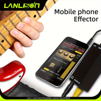 Adaptador de Audio Lanlison - Conecta Guitarra, Bajo, Altavoz, Batería Eléctrica y Piano a Smartphone para Grabación y Efectos, Convertidor, Línea