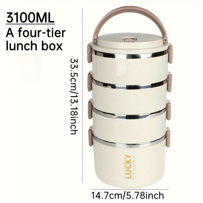 Lonchera de Acero Inoxidable de Gran Capacidad - Caja Térmica Portátil para la Escuela, Camping y Trabajo - Accesorios Ideales para Organización y Almacenamiento en Cocina