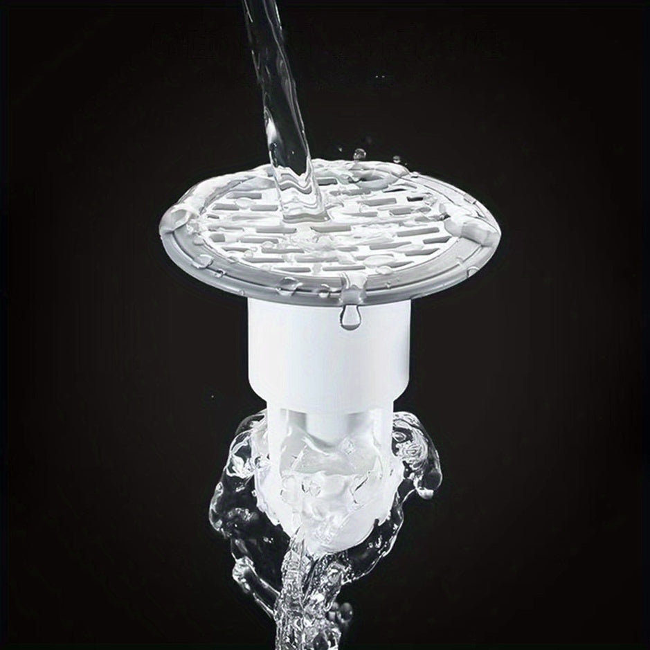 Válvula de drenaje para ducha y bañera, diseño en rejilla, plástico blanco, antiolores, impermeable, fácil de limpiar, ajuste seguro, a prueba de insectos | Accesorio elegante para baño | Material fácil de limpiar