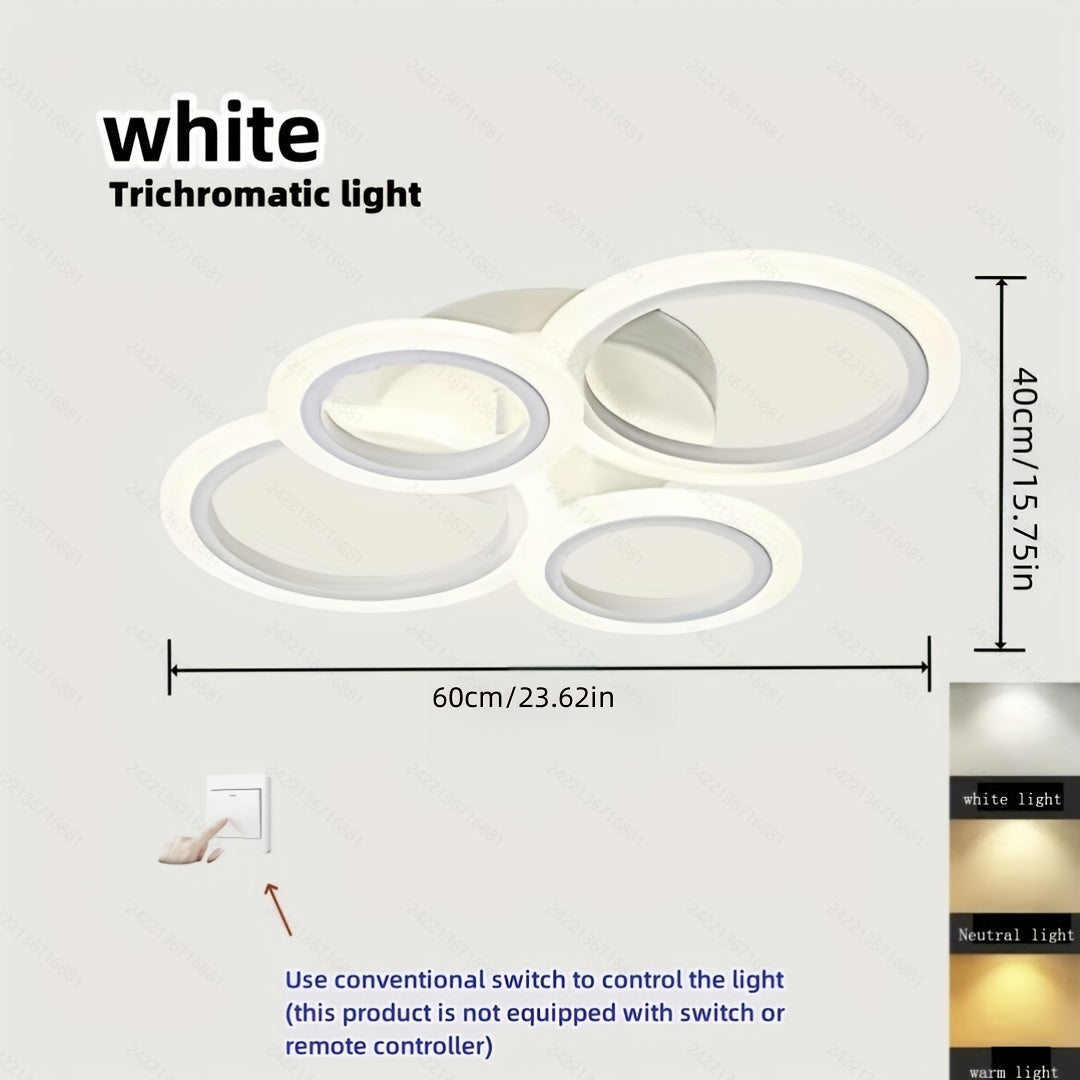 Luz de techo LED moderna, montaje semienterrado, cableado duro, 110V-240V, suministro de corriente alterna, enchufe de corriente alterna, hardware de instalación incluido, con fuente de luz, para sala de estar, comedor, dormitorio, iluminación de dormito