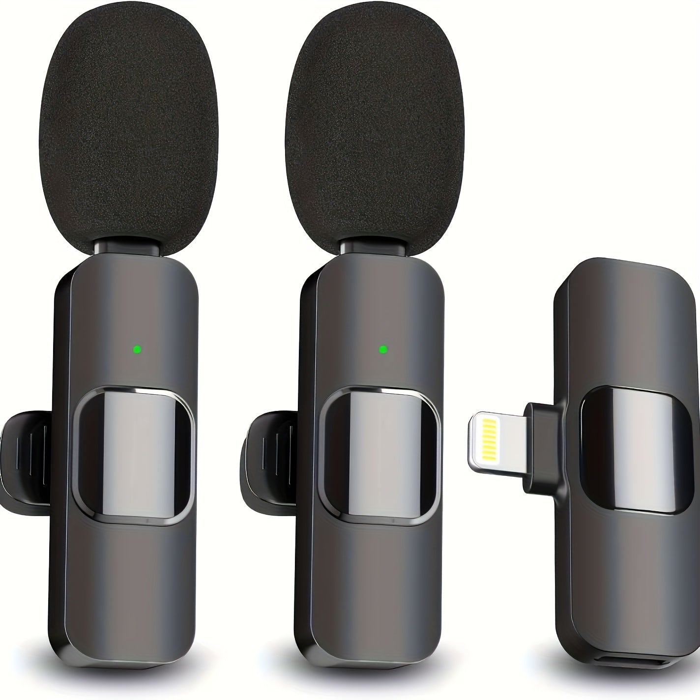 2 Piezas de Micrófono Tipo-C Plug-and-Play para iPhone, iPad y Android - Auto-Sincronización y Reducción de Ruido, Ideal para Grabaciones e Entrevistas. Compatible con Portátiles, Estuche Cargador Incluido, Mini Micrófono sin varillas con Clip