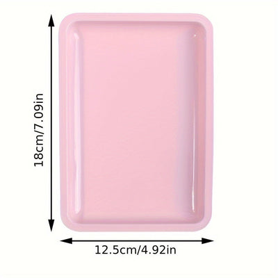 4 piezas de bandejas de almacenamiento de herramientas de uñas de acero inoxidable - Resistentes a la herrumbre, pruebas de huellas dactilares, organizador de accesorios cosméticos para limpieza y desinfección de salones, incluye bandejas en forma de cor
