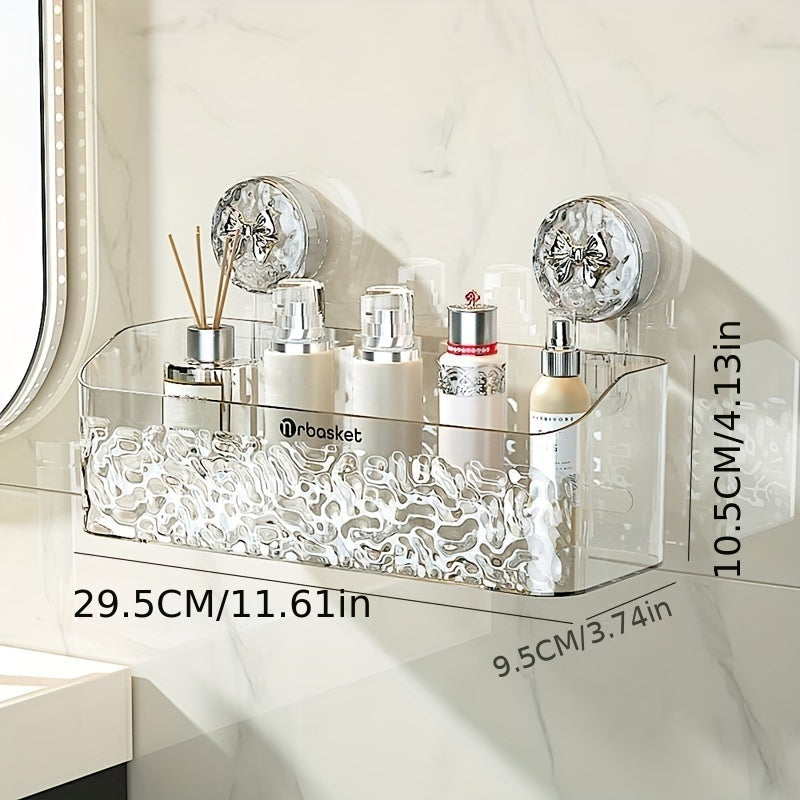 Organizador de Baño con Ventosa de Fácil Instalación - Cesta de Almacenamiento Montada en la Pared para Artículos de Aseo, Sin Necesidad de Taladrar, Decoración de Regalo para Navidad/Halloween