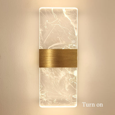 Aplique de pared moderno en acrílico con LED cálido, montaje semiempotrado, acabado metálico, incluye hardware de instalación, para dormitorio, sala de estar, hotel, estudio, pasillo, estilo industrial, cafetería, restaurante - ambiente romántico, decora