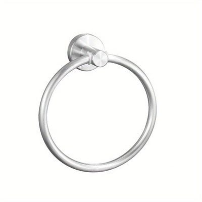 1pc Anillos De Toalla De Acero Inoxidable, Anillo De Toalla Redondo Para Baño Cocina, Toallero Montado En La Pared Barra De Toalla