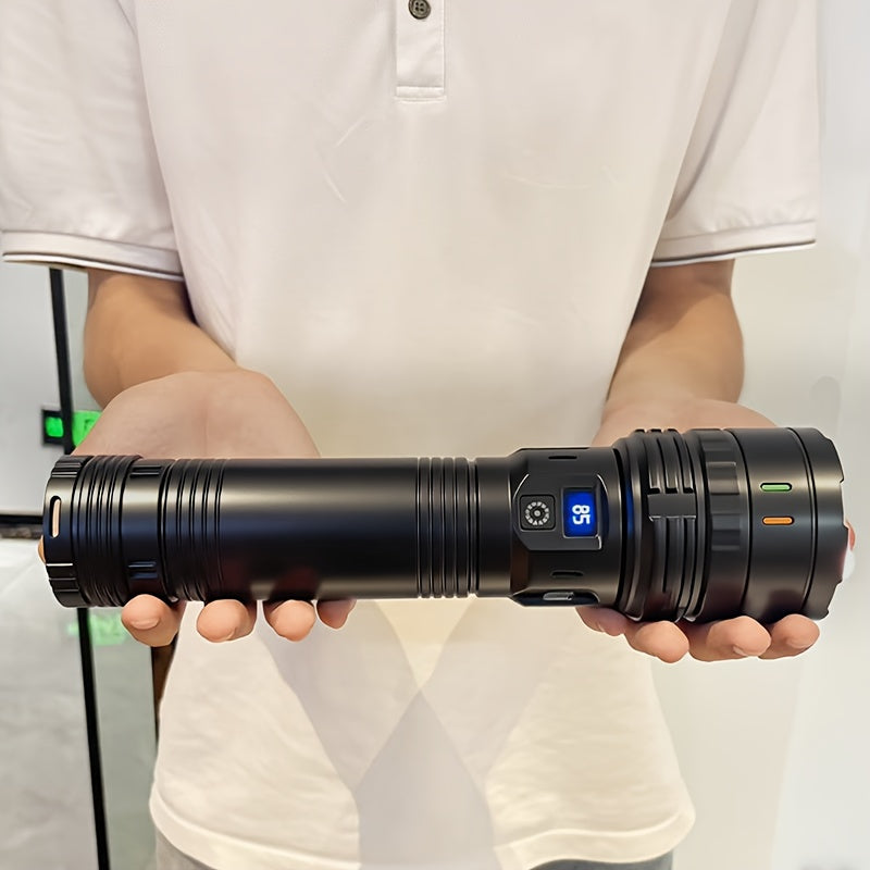 1 pieza de linterna de emergencia para exteriores, dispositivo de iluminación portátil con luces rojas y azules, ultra alta luminosidad, viene con correa, adecuada para acampar, pescar, ciclismo y uso de mantenimiento.
