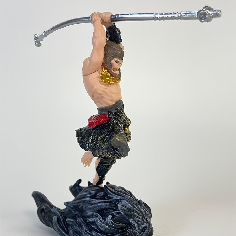 1pc Figura de acción de Wukong - Guerrero mítico Qi Tian Dao, decoración de escritorio de moda, ideal para diferentes tipos de habitaciones, plástico duradero, regalo de Acción de Gracias, no requiere electricidad