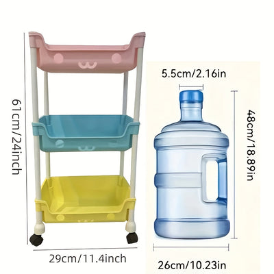 Carrito de Almacenamiento Rodante Multifuncional con Estantes, Adecuado para Cocina, Baño, Dormitorio y Residencia Universitaria - Estantería Móvil para Organización del Hogar y Ahorro de Espacio