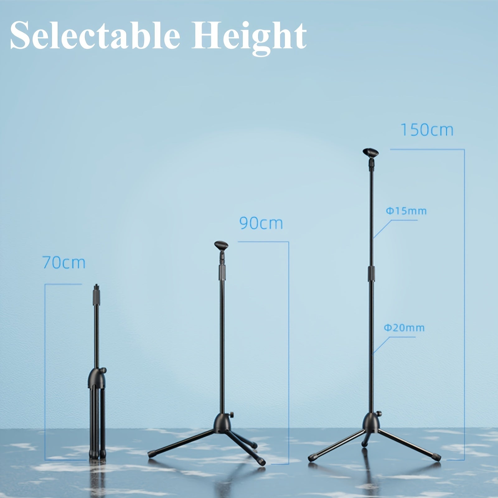 Soportes de micrófono y micrófonos con patas plegables y trípodes ideales para estudios, karaoke, shows en vivo de DJ y conferencias