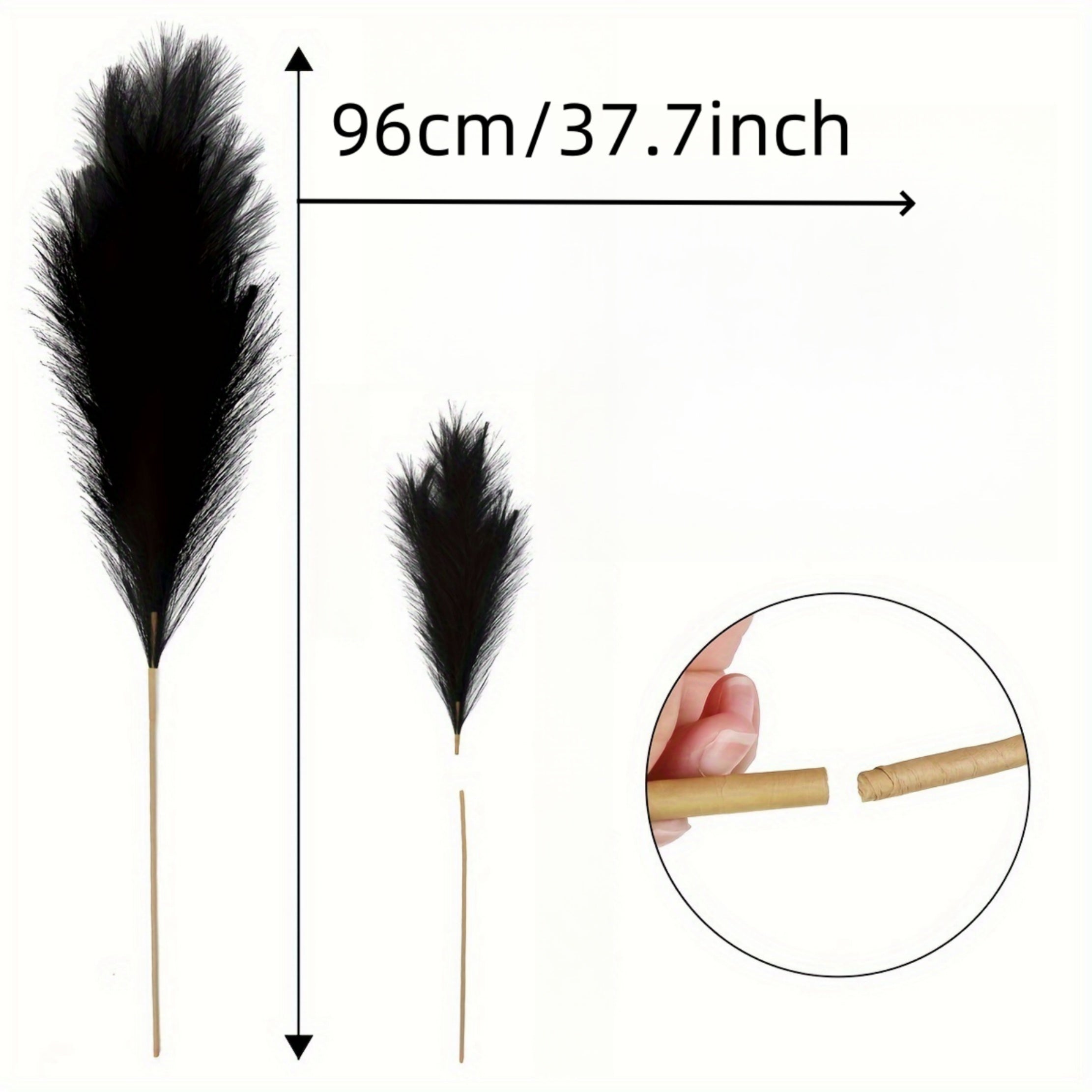 Paquete de 6 Lujo de 37.7" de Hierba de Pampas Falsa - Tallos Artificiales Altos y Esponjosos en Varios Colores, Perfectos para Decoración Bohemia del Hogar, Mejoras de Jarrones de Suelo y Arreglos Festivos, Decoraciones de Jardín, Ideal para Navidad