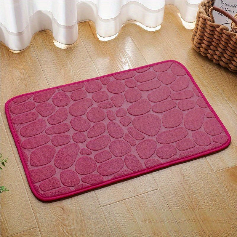 1 alfombra/4 tapetes para piso con relieve de piedras, alfombra de baño de absorción rápida, lavable, secado rápido, suave y cómoda, ideal para decoración del hogar, accesorios de baño, cocina, lavandería, dormitorio, ducha, tapete interior de lujo, anti