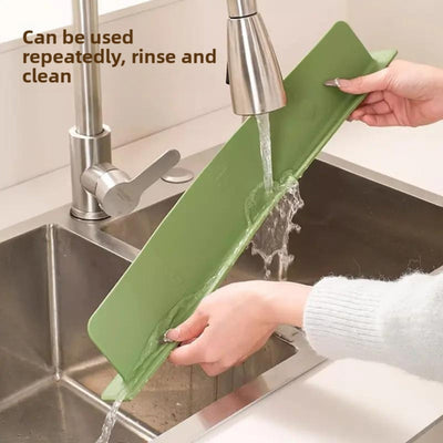 Guarda de salpicaduras de fregadero de silicona con ventosa - Cubierta impermeable para cocina moderna, lavavajillas y bandeja de verduras, diseño duradero y fácil de limpiar reduce el desorden, mejora la seguridad, protector de lavavajillas, barrera fle