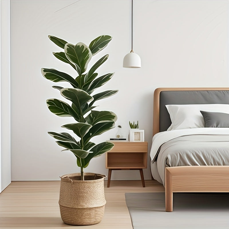 1 pieza de planta artificial decorativa de exterior, maceta de alta gama con 23 hojas grandes, ramas largas, ideal para todas las estaciones en interiores/exteriores, árbol falso tipo bonsái - perfecto para bodas, hoteles, jardines, patios, fotografía, c